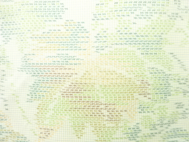 アンティーク　葉模様織り出し本場大島紬着物